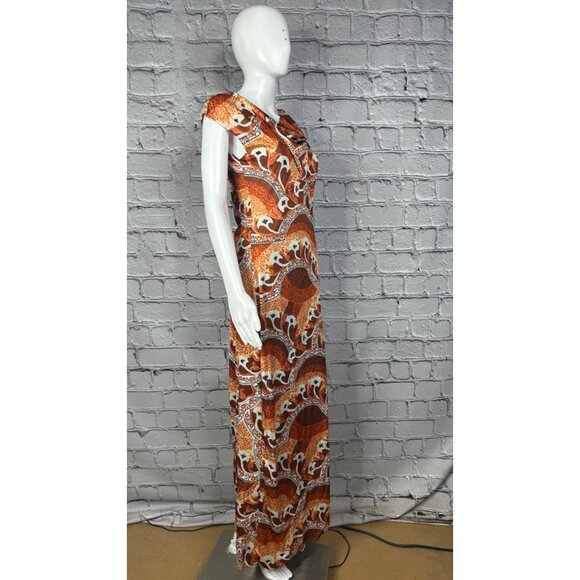 Vintage 70s Rose Marie Reid Womens Long Nylon Dress Cowl Neck Medium Retro - Picture 11 of 14